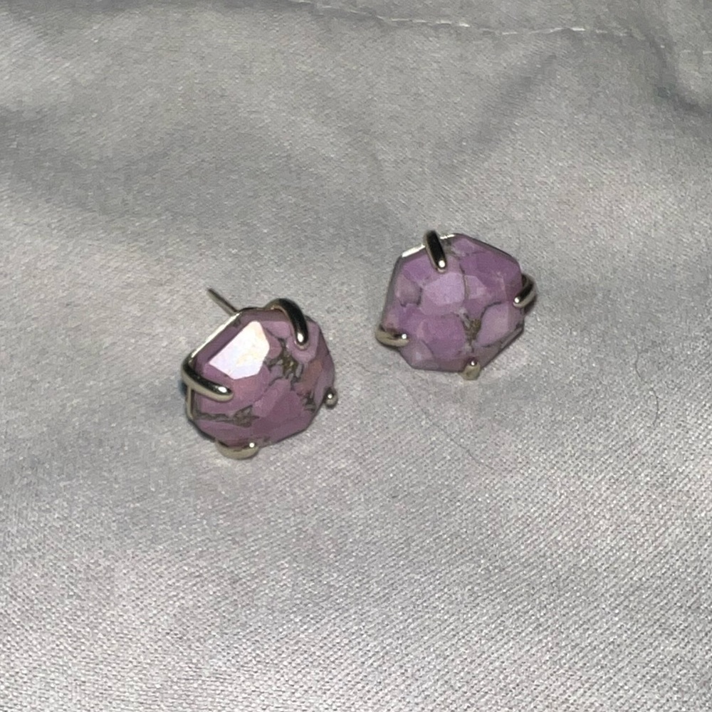 Kendra Scott Jolie Earrings - Bronze Veined Lilac Magnesite with Gold Hardware